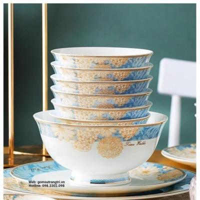 BỘ BÁT ĐŨA SỨ XƯƠNG CAO CẤP - HOA CÚC